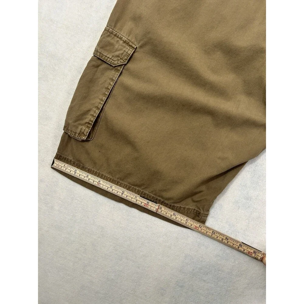 Wrangler Genuine Mens 36 Cargo Utility Relaxed Shorts Brown Khaki Cotton Twill